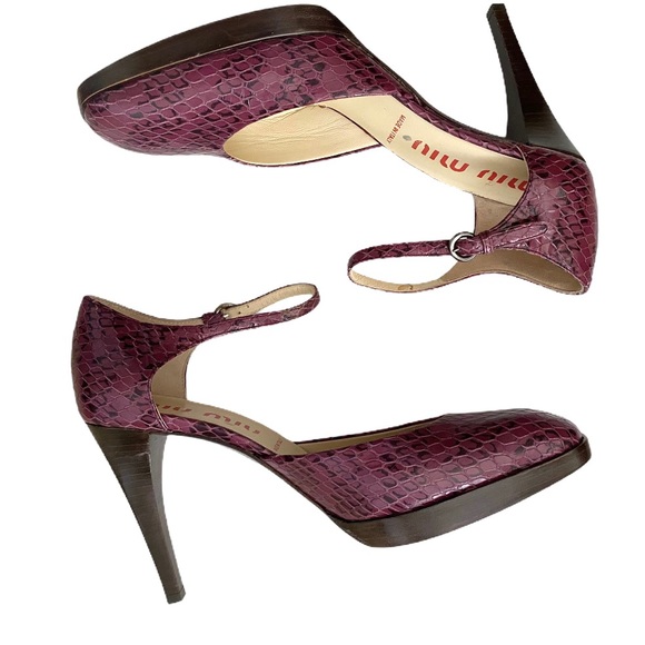 MIU MIU Python Platform Sandals - Picture 8 of 12